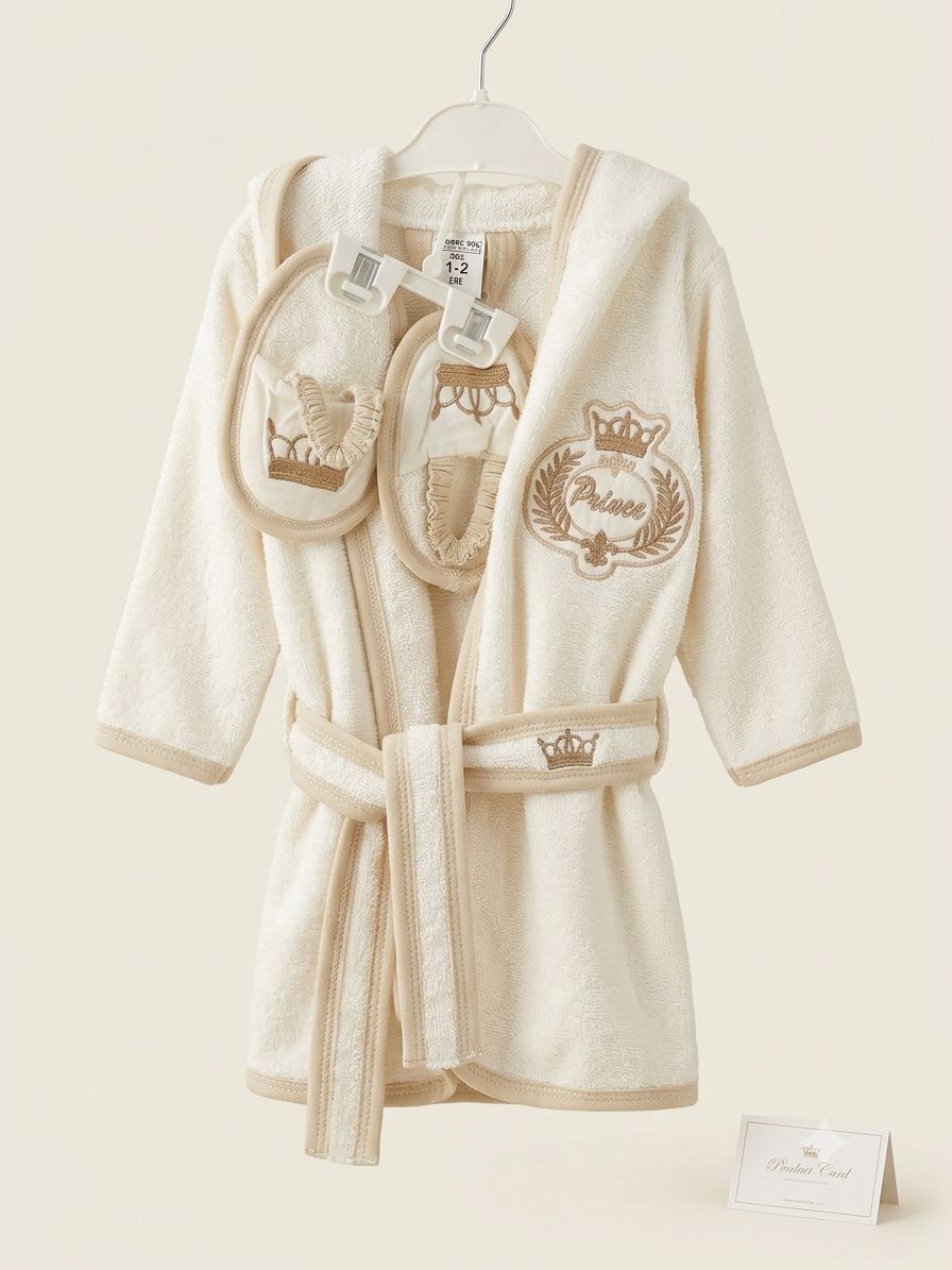Hooded Boy's Bathrobe Set – Toddler Bath Robe