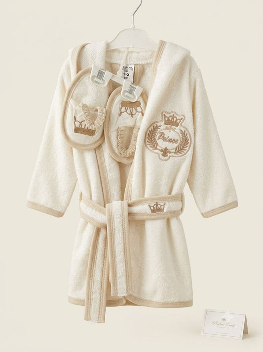 Hooded Boy's Bathrobe Set – Toddler Bath Robe