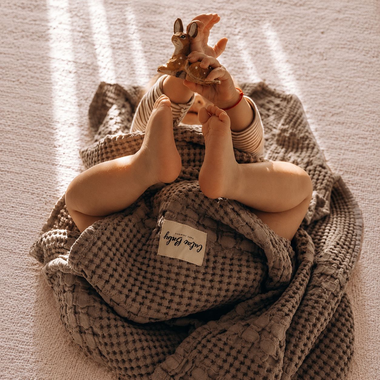 green_waffle_cotton_blanket